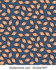 Reef fish pattern . Сan be used for wallpaper, apparel, textile print, wrapping paper.
