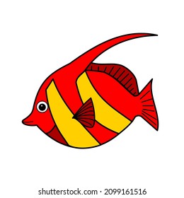 reef fish vector illustration.flat design