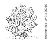 Reef. Icon on a white background. One line