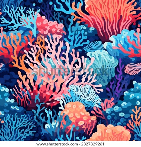 Reef Rhapsody: Vibrant Underwater Symphony - Coral Reef Pattern
