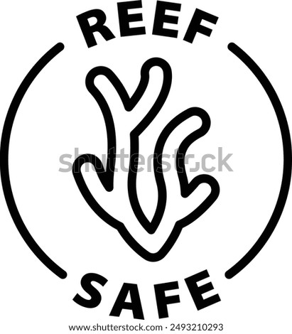 reef safe black outline icon round rounded circle badge stamp label isolated on transparent background