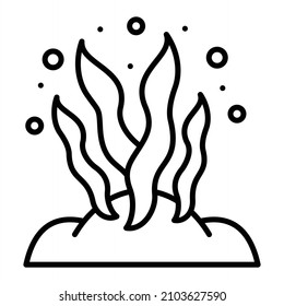 Icono De Esquema Del Vector De Arrecifes Aislado En Fondo Blanco
