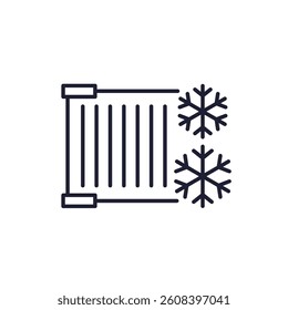reefer container line icon, refrigerated cargo