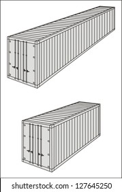 Reeferrefrigeratedfrozen Cargo Container Line Drawing International ...