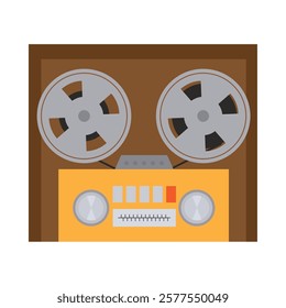 A reel audio player illustrated in a vintage style