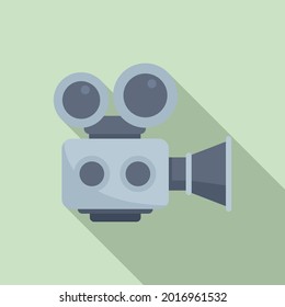 Reel Camera Icon Flat Vector. Video Camcorder. Movie Video