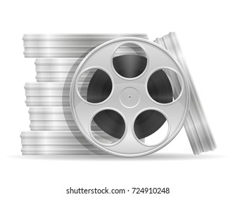 reel with cinema film stock vector illustration isolated on white background