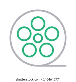 reel colour line vector icon