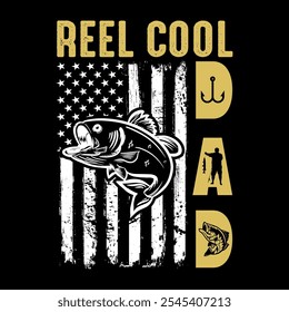 Reel Cool Dad Father's Day T-shirt Design. For The Design of Postcards, Cups, Card, Posters.