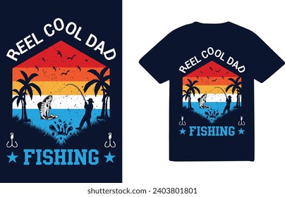 REEL COOL DAD TSHIRT DESIGN 16202100 Vector Art at Vecteezy