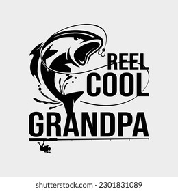 Reel Cool Grandpa Father's Day Fishing Present T-Shirt