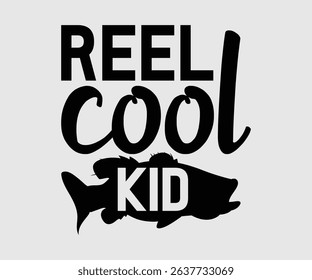 Reel Cool Kid, Thank you, Love you, For my dear daddy lettering quotes, decorative phrases. EPS vector illustration for prints, cutting designs