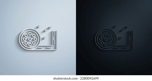 Reel, film, cinema paper icon with shadow effect vector illuistration design