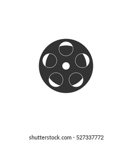 Reel film icon flat. Illustration isolated vector sign symbol