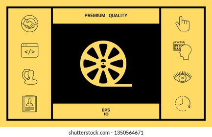 Reel film icon. Graphic elements for your design