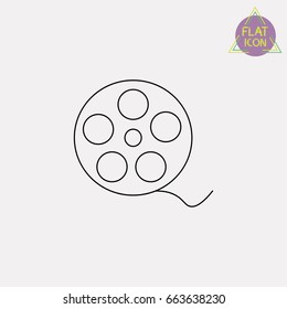 Reel with film line icon