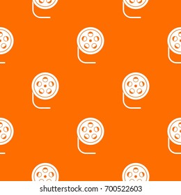 Reel with film pattern repeat seamless in orange color for any design. Vector geometric illustration