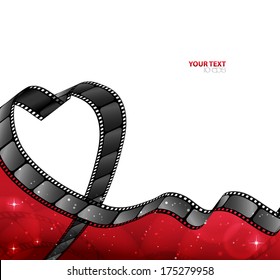 reel of film in the shape of heart