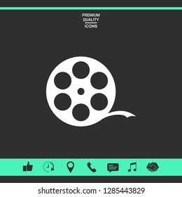 Reel film symbol. Graphic elements for your design