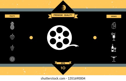 Reel film symbol. Graphic elements for your design