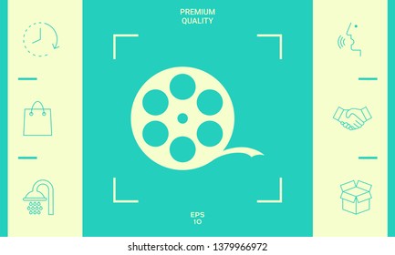 Reel film symbol. Graphic elements for your design