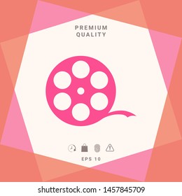 Reel film symbol. Graphic elements for your design