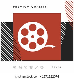 Reel film symbol. Graphic elements for your design