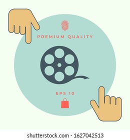 Reel film symbol. Graphic elements for your design