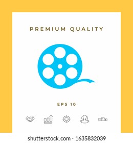 Reel film symbol. Graphic elements for your design