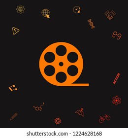 Reel film symbol icon. Graphic elements for your design