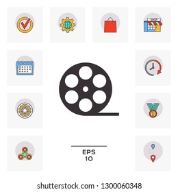 Reel film symbol icon. Graphic elements for your design