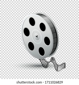 Reel of film, tape, bobina, realistic vector isolated on light background.