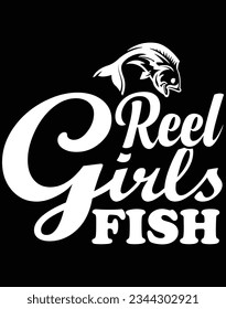 Reel girls fish EPS file for cutting machine. You can edit and print this vector art with EPS editor.