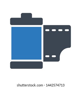 reel glyph color vector icon