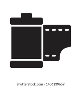 reel glyph flat vector icon