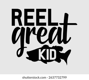 Reel Great Kid, Thank you, Love you, For my dear daddy lettering quotes, decorative phrases. EPS vector illustration for prints, cutting designs