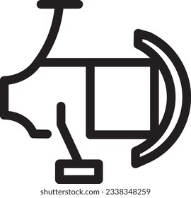 Reel Hook Fish Outline Icon