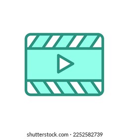 reel icon. video, movie and reel vector. flat style - stock vector.	