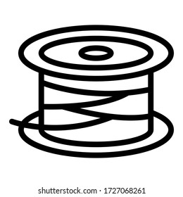 Reel line spool icon. Outline reel line spool vector icon for web design isolated on white background