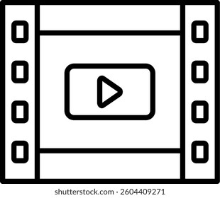 Reel Line Vector Icon Design