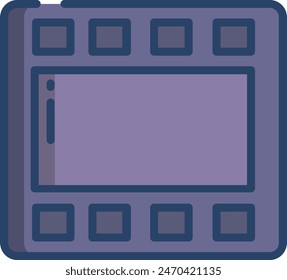 Reel linear color vector illustration