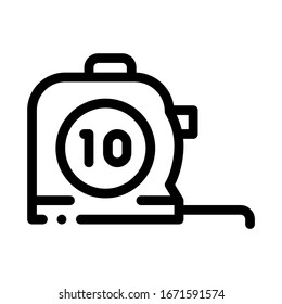 Reel Meter Tool Icon Vector. Outline Reel Meter Tool Sign. Isolated Contour Symbol Illustration