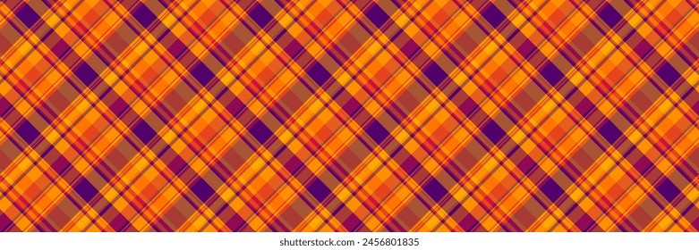 Reel pattern plaid check, creativity textile background seamless. Spanish vector texture tartan fabric in orange and red color.