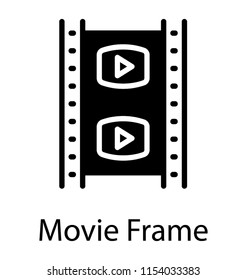 
A reel with play buttons on it, movie frame icon

