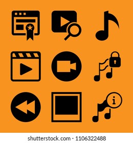 reel, single, media, clipart, classic and lens icon vector set. Flat vector design with filled icons. Designed for web and software interfaces