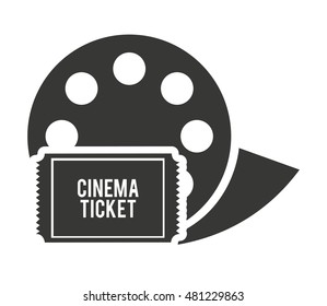 reel tape with cinema icon vector illustration design