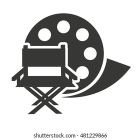 reel tape with cinema icon vector illustration design