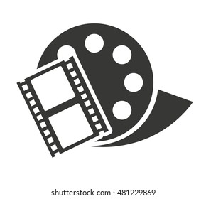 reel tape with cinema icon vector illustration design