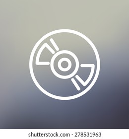 Reel tape deck player recorder icon thin line for web and mobile, modern minimalistic flat design. Vector white icon on gradient mesh background.