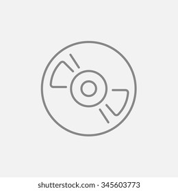 Reel tape deck player recorder line icon for web, mobile and infographics. Vector dark grey icon isolated on light grey background.